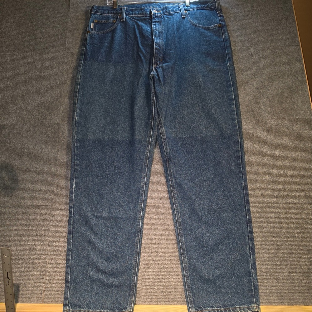 Carhartt Relaxed Fit Jeans Mens 42x32 Blue Good B17 DST Denim Workwear